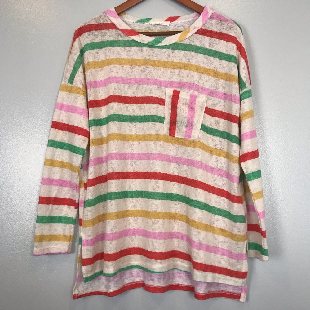 Entro Oversized Striped Lightweight Sweater